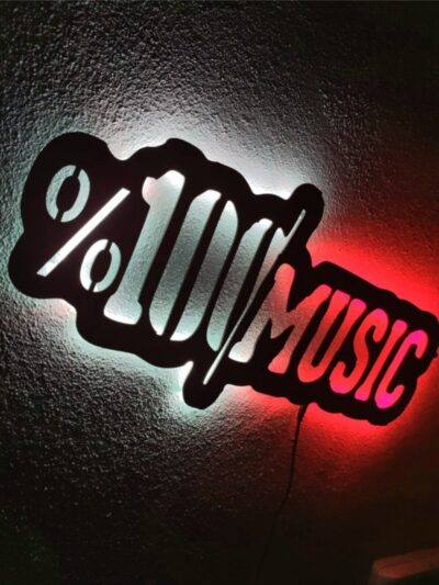 Müzik Led Işıklı Ahşap Tablo