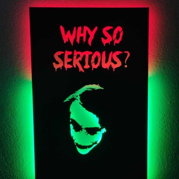 Joker Why So Serious Led Işıklı Ahşap Tablo
