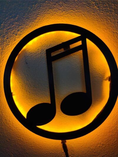 Müzik Nota Led Işıklı Ahşap Dekoratif Tablo