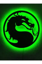 Mortal Kombat Ejderha Led Işıklı Ahşap Tablo