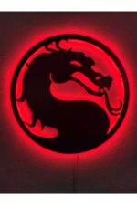 Mortal Kombat Ejderha Led Işıklı Ahşap Dekoratif Tablo