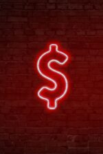 Dolar Logo Dekoratif Neon Aydınlatma