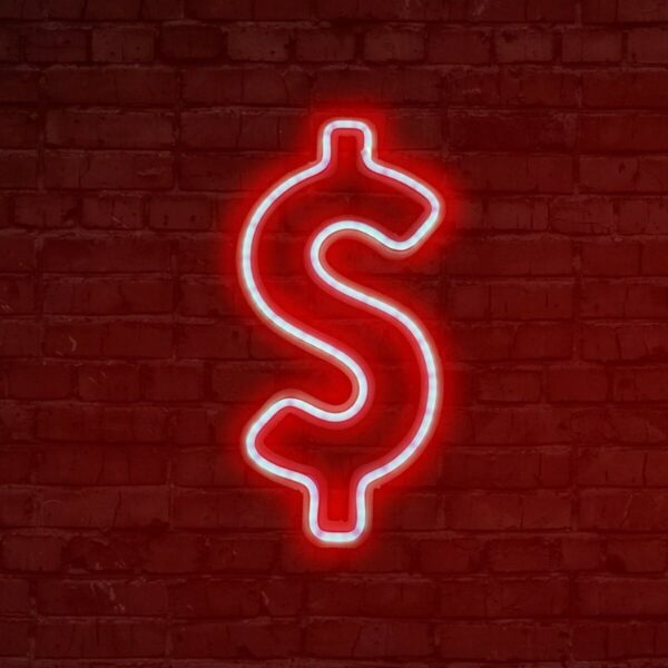 Dolar Logo Dekoratif Neon Aydınlatma