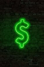 Dolar Logo Neon Led Duvar Dekorasyonu Yeşil