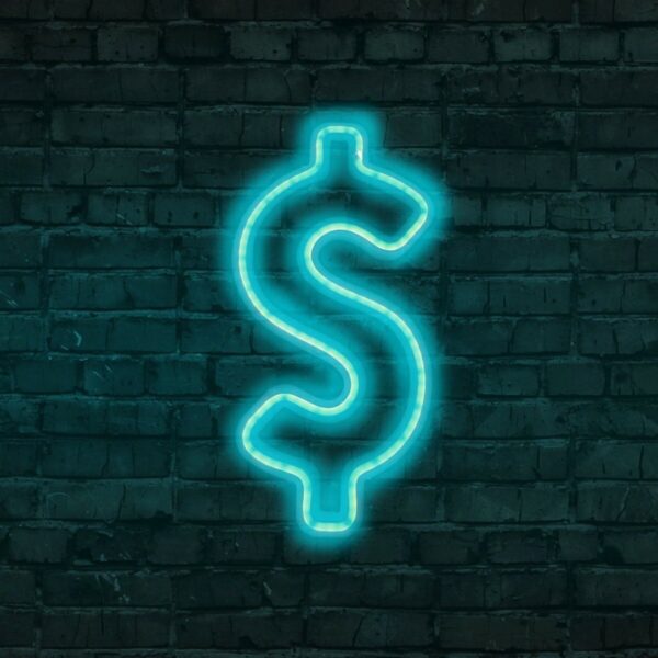 Dolar Logo Neon Dekoratif Aydınlatma
