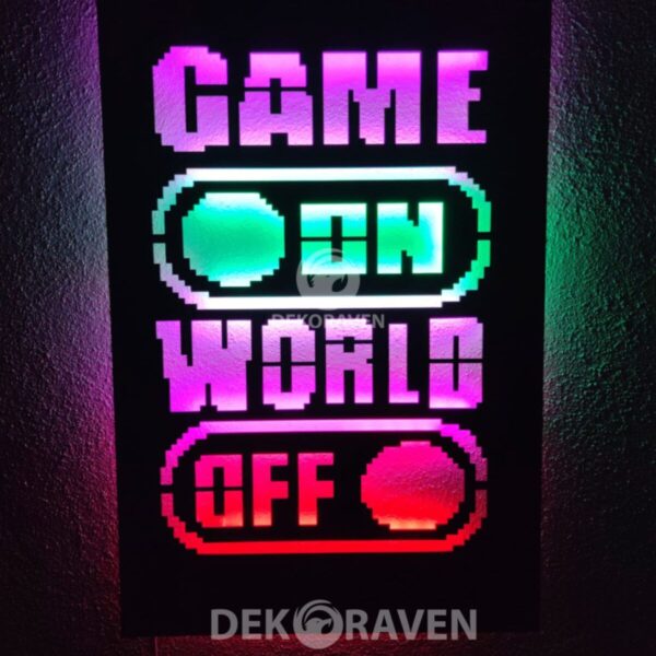 Game On Word Off-gamer Led Işıklı Tablo