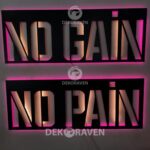 No Pain No Gain Led Işıklı Tablo