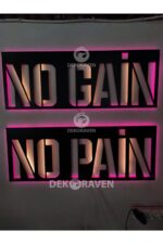 No Pain No Gain Led Işıklı Tablo