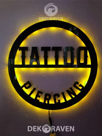 Tattoo & Piercing Led Işıklı Tablo-iç Mekan Tabela