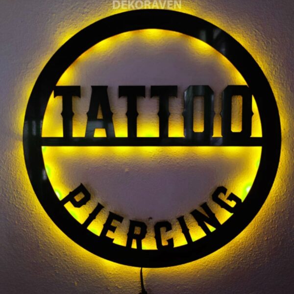 Tattoo & Piercing Led Işıklı Tablo-iç Mekan Tabela