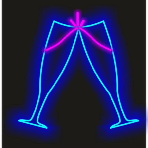 Neon Led Kokteyl Bardağı Dekoratif Işıklandırmalı Figür