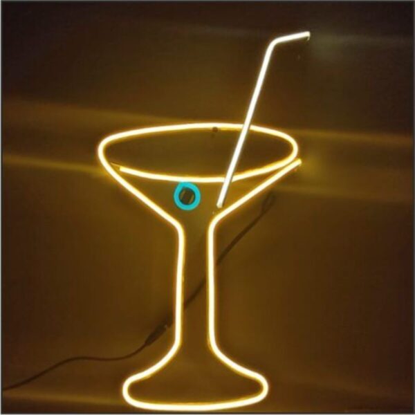 Neon Led Dekoratif Koktail Bardağı Figürü