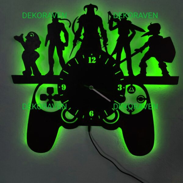 Gamer Led Işıklı Duvar Saati
