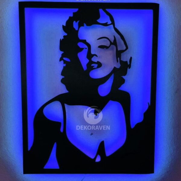Marilyn Monroe Led Işıklı Ahşap Tablo