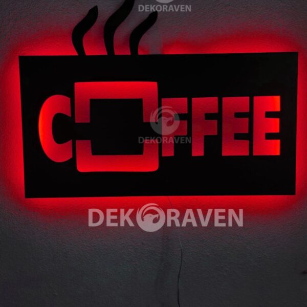 Coffee-kahve Led Işıklı Ahşap Tablo