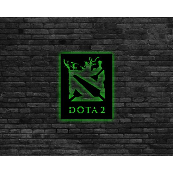 Dota 2 Led Işıklı Ahşap Tablo