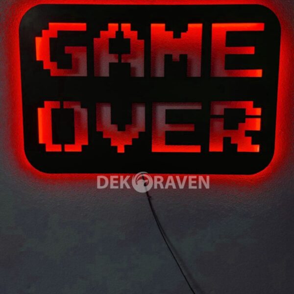 Game Over Led Işıklı Tablo