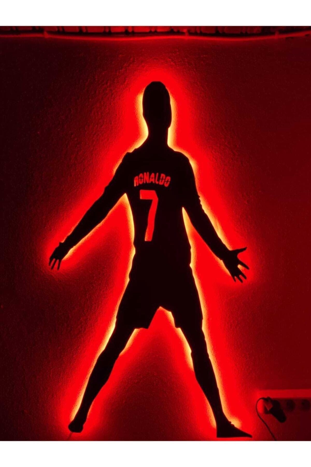 0_org_zoom Ronaldo Cr7 Led Işıklı Ahşap Tablo - Görsel 1