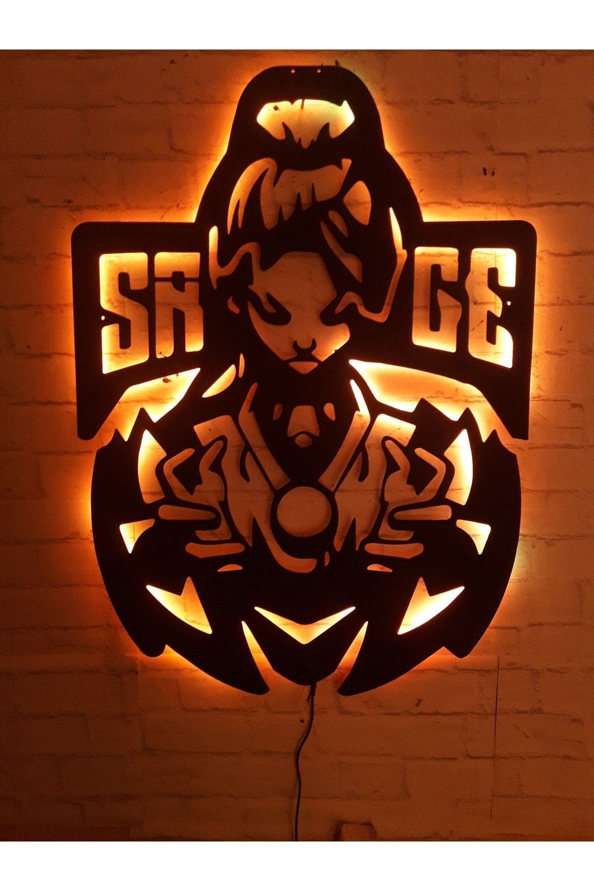 0_org_zoom Sage Fps Oyuncu Gamer Rgb Led Işıklı Ahşap Mdf Dekoratif Tablo - Görsel 1