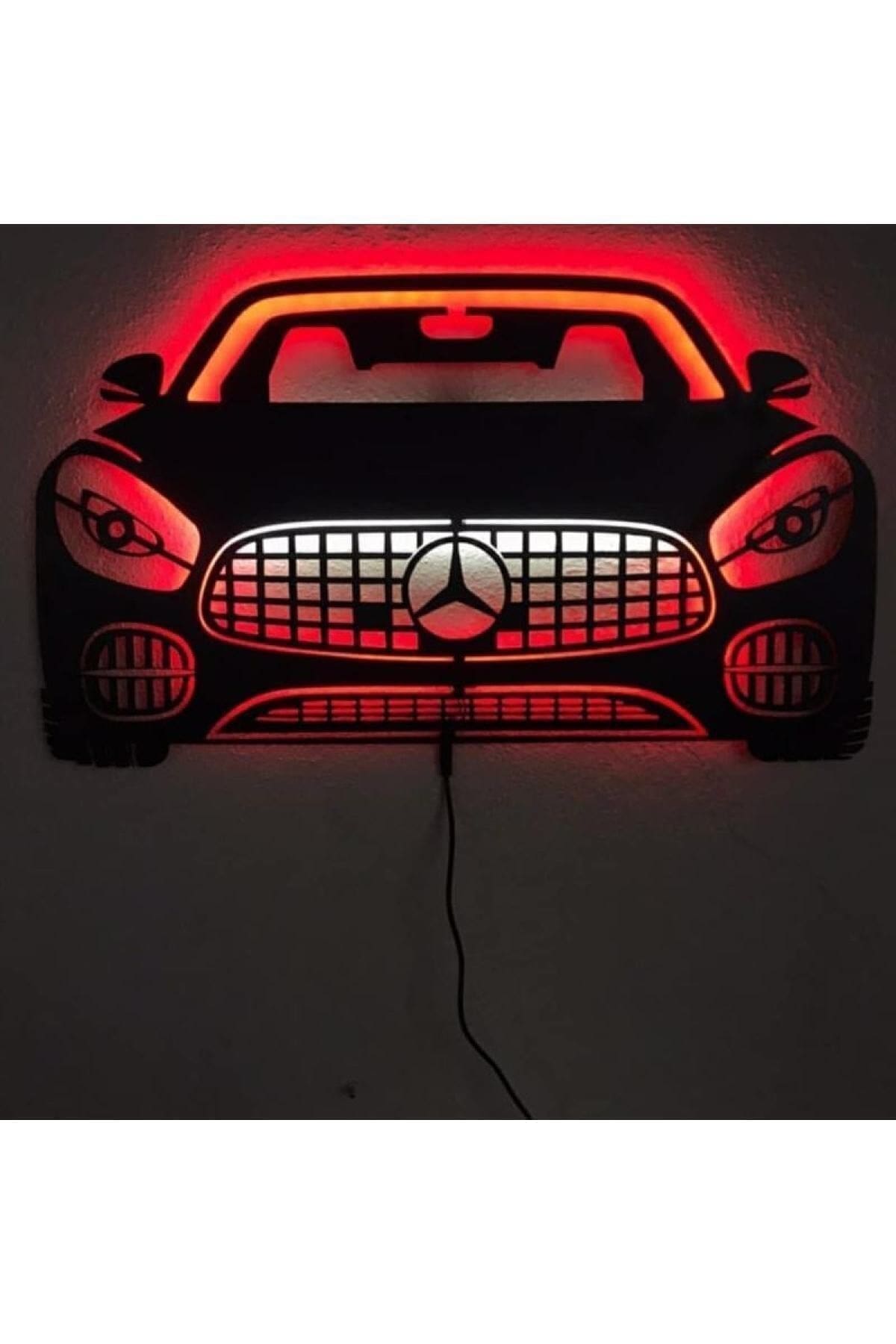 0_org_zoom Merso Ledli Duvar Süsü Mdf Tablo Duvar Aksesuarı Ahşap Tablo - Görsel 1