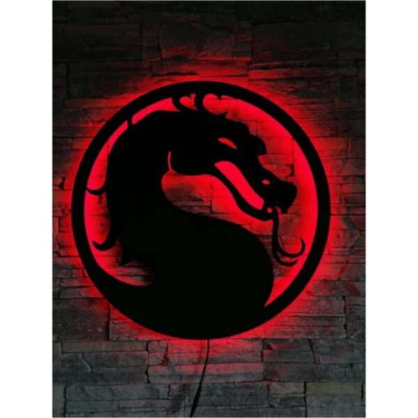 Ejderha Mortal Kombat Temalı Led Işıklı Tablo