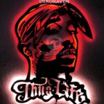 Tupac Shakur Thug Life Led Işıklı Tablo