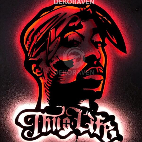 Tupac Shakur Thug Life Led Işıklı Tablo