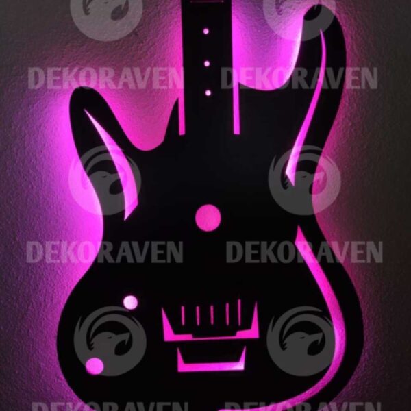 Gitar Led Işıklı Tablo