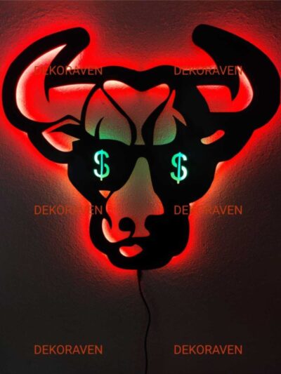 Bulls-boğa Led Işıklı Tablo-dekoratif Aydınlatma