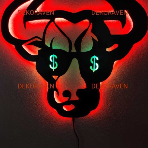 Bulls-boğa Led Işıklı Tablo-dekoratif Aydınlatma