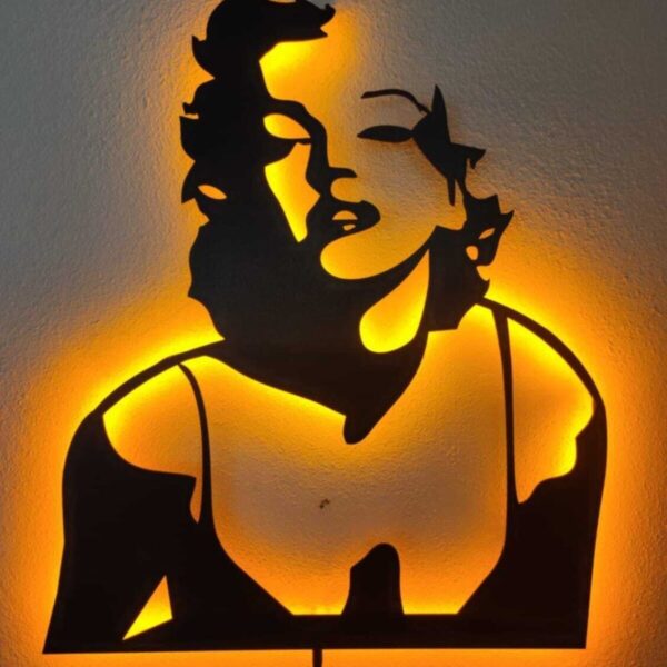 Marilyn Monroe Led Işıklı Ahşap Dekoratif Tablo