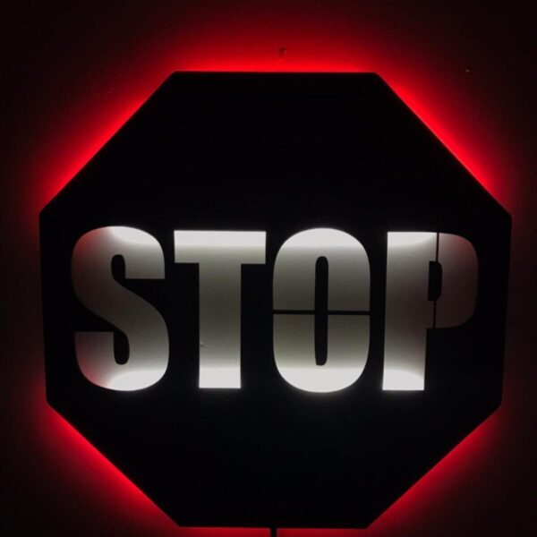 Stop Led Işıklı Mdf Tablo