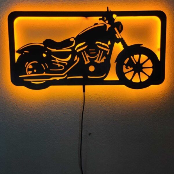 Chopper Motor Led Işıklı Ahşap Tablo