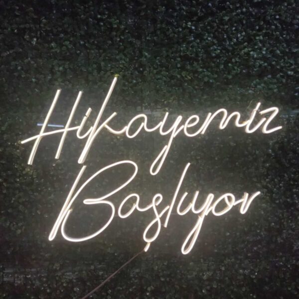 Hikayemiz Başlıyor organizasyon neon led tabela(70x40cm)
