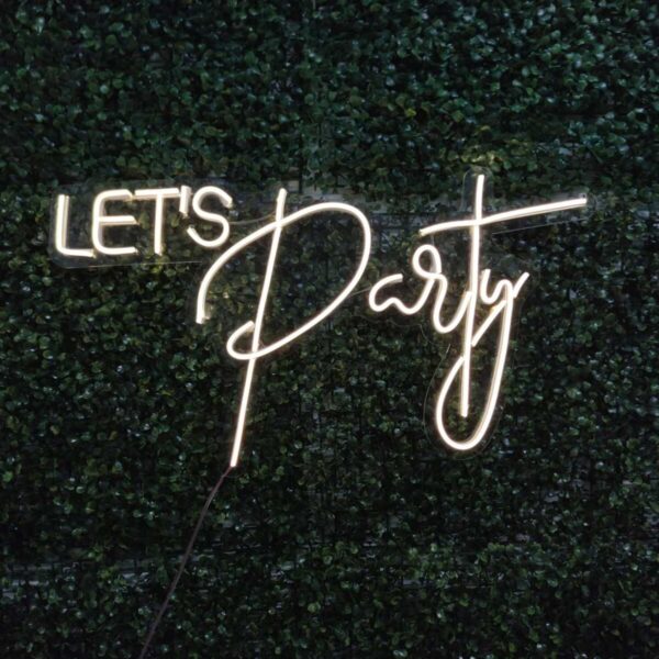 Lets Party Neon led tazı tabela Dekoratif aydınlatma (30x34cm)