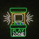 Play Zone gamer Neon led dekoratif aydınlatma (55x45cm)