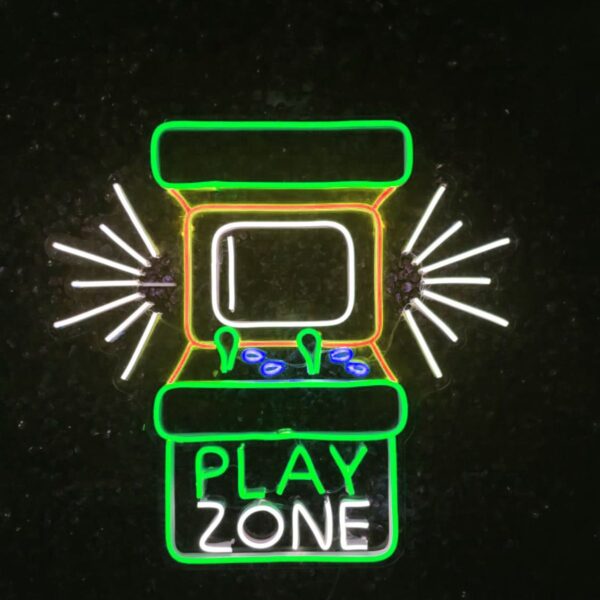 Play Zone gamer Neon led dekoratif aydınlatma (55x45cm)