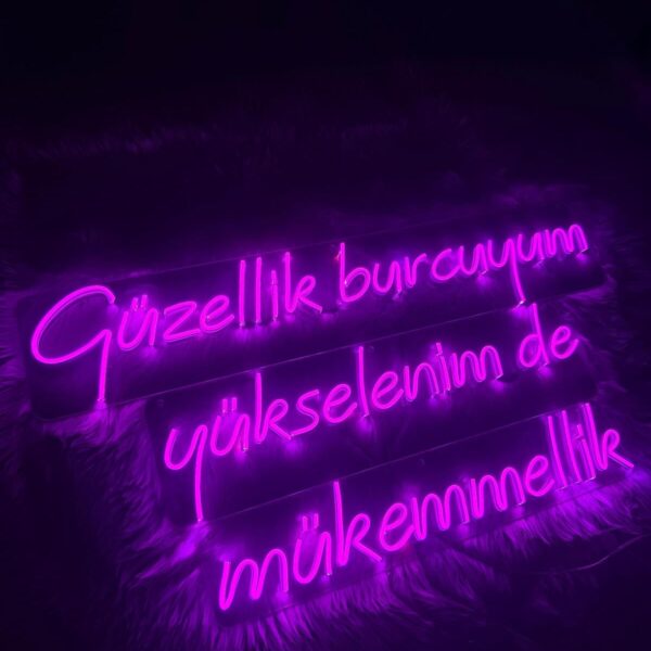 Güzellik Burcuyum Yükselenim De Mükemmellik Neon Tabela Dekoratif Aydınlatma