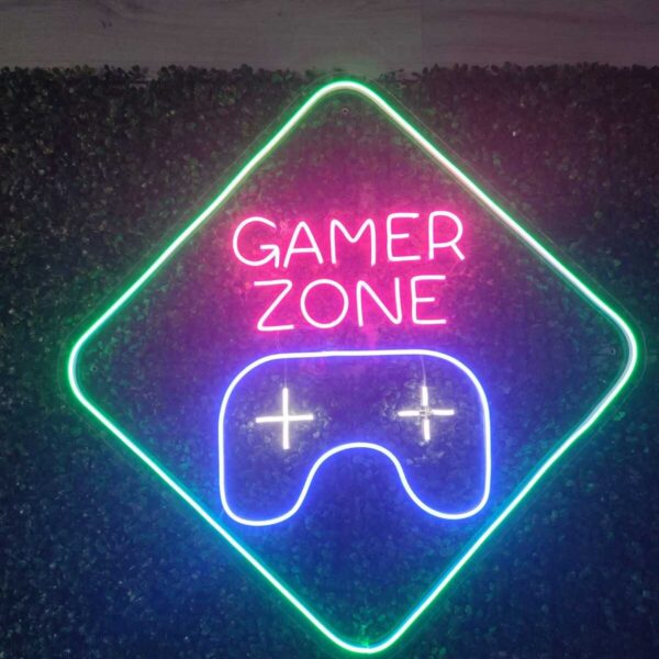 Gamer Zone Neon Led Tabela Dekoratif Aydınlatma(50x50cm)