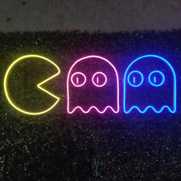 Pacman Neon Led Tabela Dekoratif Aydınlatma(80x30cm)-