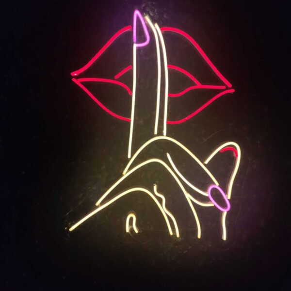 Sessizlik Neon Led Tabela Dekoratif Aydınlatma(60x40cm)