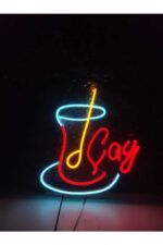 Çay Neon Led Yazı Tabela kafe dekoratif led aydınlatma(40x30cm)