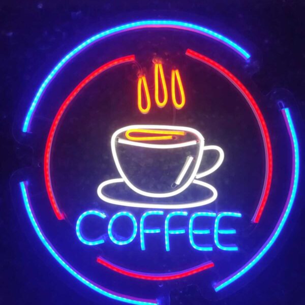 Coffe Kahve Neon Led Tabela kafe bar Dekoratif Aydınlatma (50x50cm)
