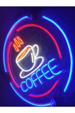 Coffe Kahve Neon Led Tabela kafe bar Dekoratif Aydınlatma (50x50cm) - Görsel 2