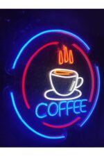 Coffe Kahve Neon Led Tabela kafe bar Dekoratif Aydınlatma (50x50cm) - Görsel 4