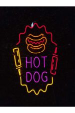 Hot Dog Sosisli Neon Led Tabela Dekoratif aydınlatma(80x50cm)