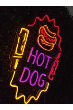 Hot Dog Sosisli Neon Led Tabela Dekoratif aydınlatma(80x50cm) - Görsel 2
