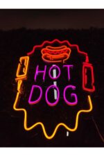 Hot Dog Sosisli Neon Led Tabela Dekoratif aydınlatma(80x50cm) - Görsel 3