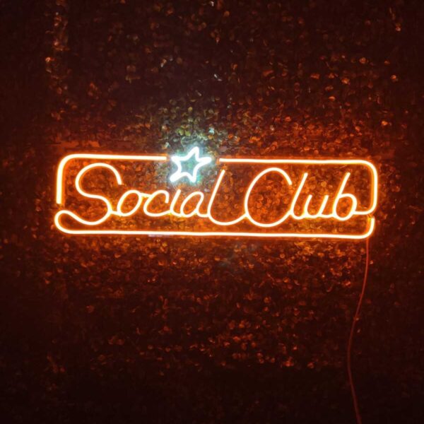 Social Club Gta Neon Led Tabela Dekoratif Aydınlatma(60x20cm)