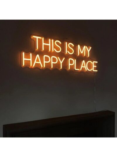 This Is My Happy Place Dekoratif Neon Led Tabela (80x30cm)